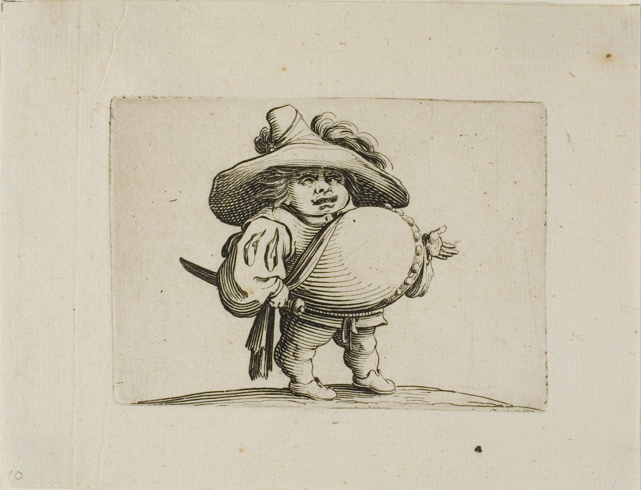 El hombre de gran barriga decorado con una línea de botones, de Varie Figure Gobbi de Jacques Callot