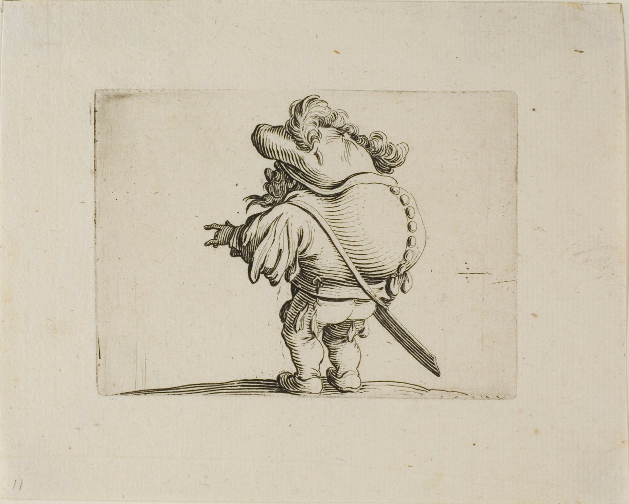 El hombre de gran barriga decorado con una línea de botones, de Varie Figure Gobbi de Jacques Callot