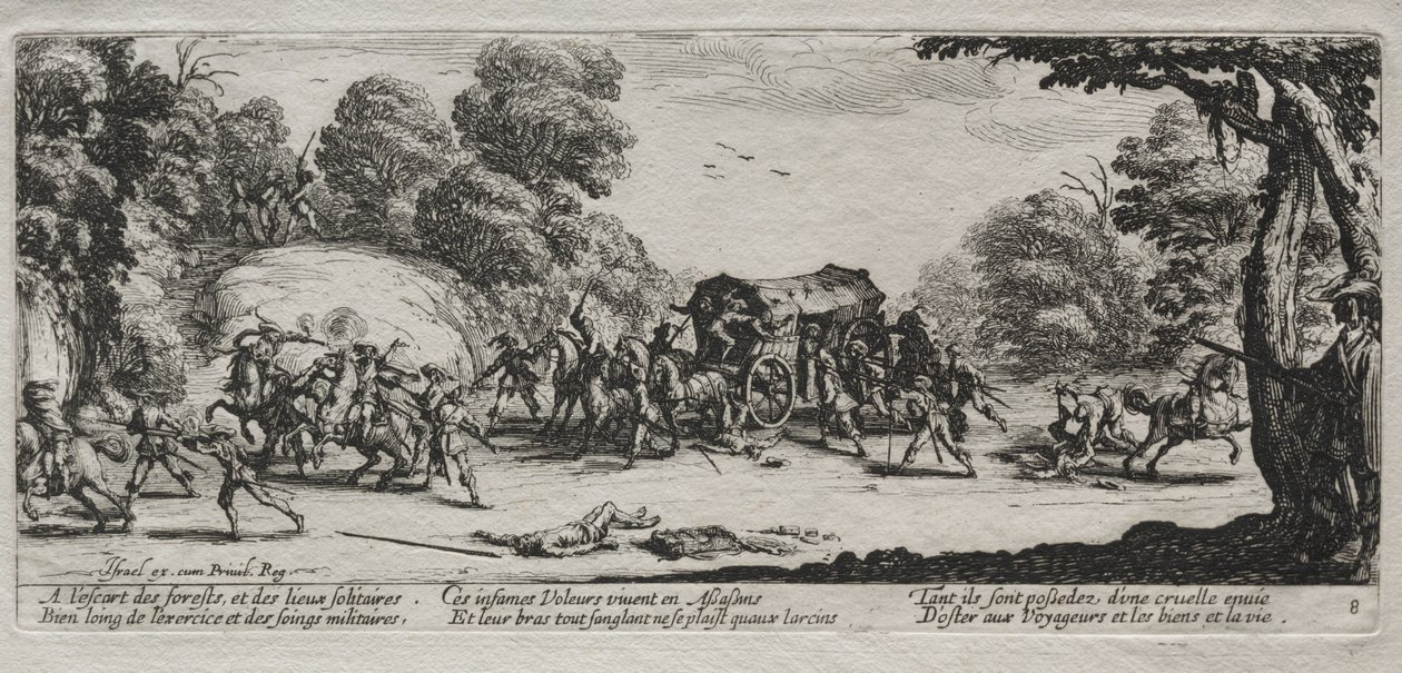 Las grandes miserias de la guerra: Asalto en el camino de Jacques Callot
