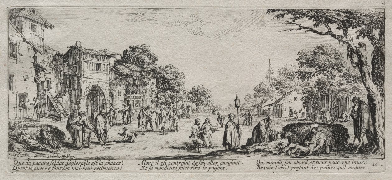 Las grandes miserias de la guerra: Los mendigos y los moribundos de Jacques Callot