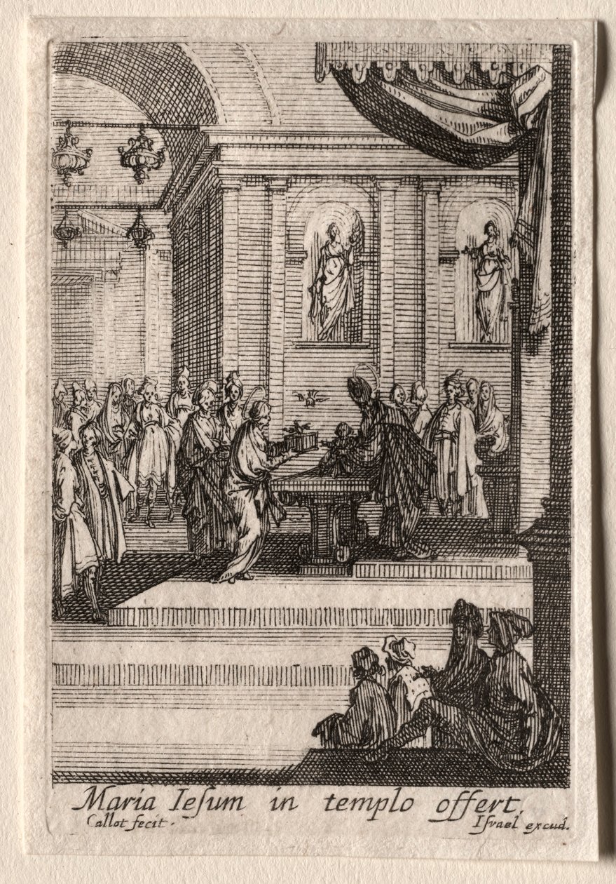 La vida de la Virgen: La presentación de Cristo en el templo de Jacques Callot