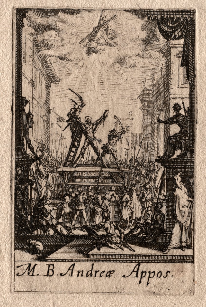 El martirio de los apóstoles: San Andrés de Jacques Callot