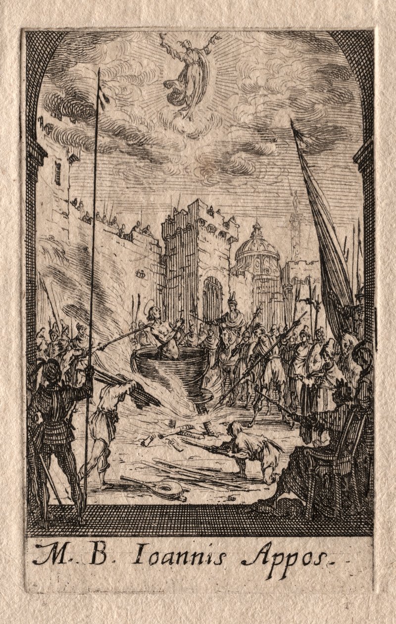 El Martirio de los Apóstoles: San Juan el Evangelista de Jacques Callot
