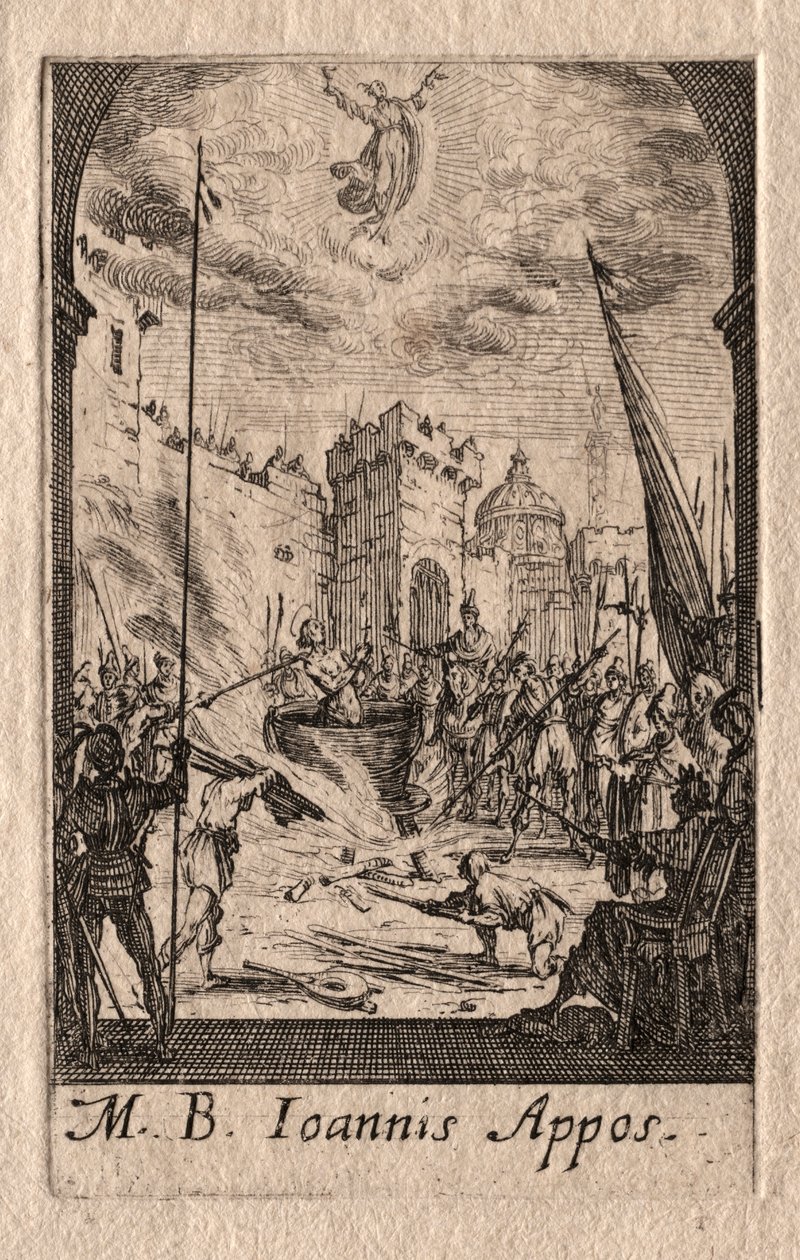 El martirio de los apóstoles: San Juan Evangelista de Jacques Callot