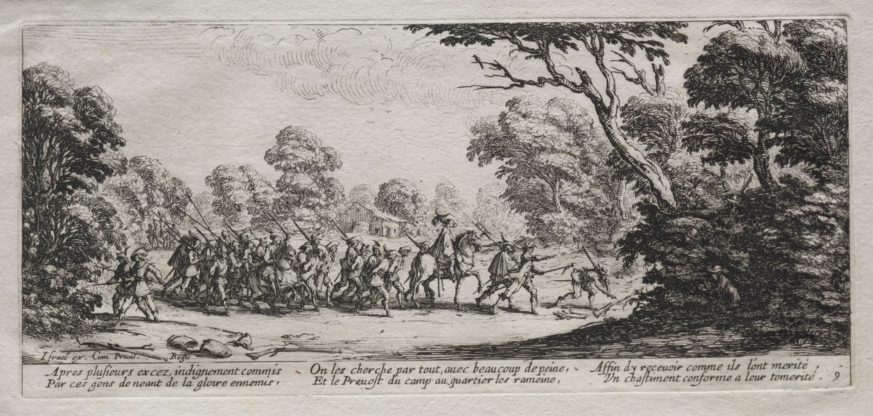 Las miserias de la guerra: Arresto de malhechores, 1633 de Jacques Callot