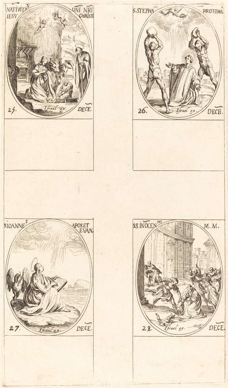La Natividad; San Esteban; San Juan; Santos Inocentes de Jacques Callot
