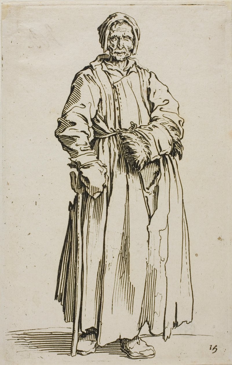 La mujer tuerta, placa quince de Los mendigos de Jacques Callot