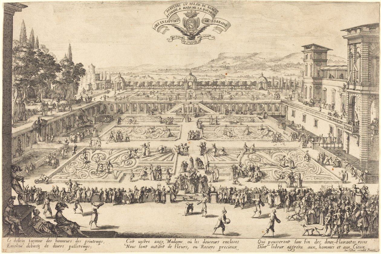 Los jardines del palacio en Nancy de Jacques Callot