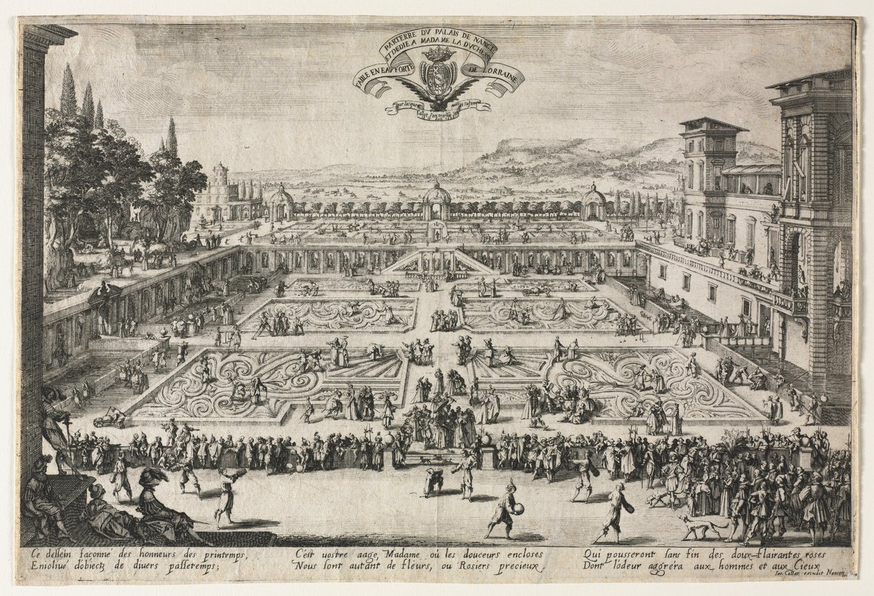 Los jardines del palacio en Nancy de Jacques Callot