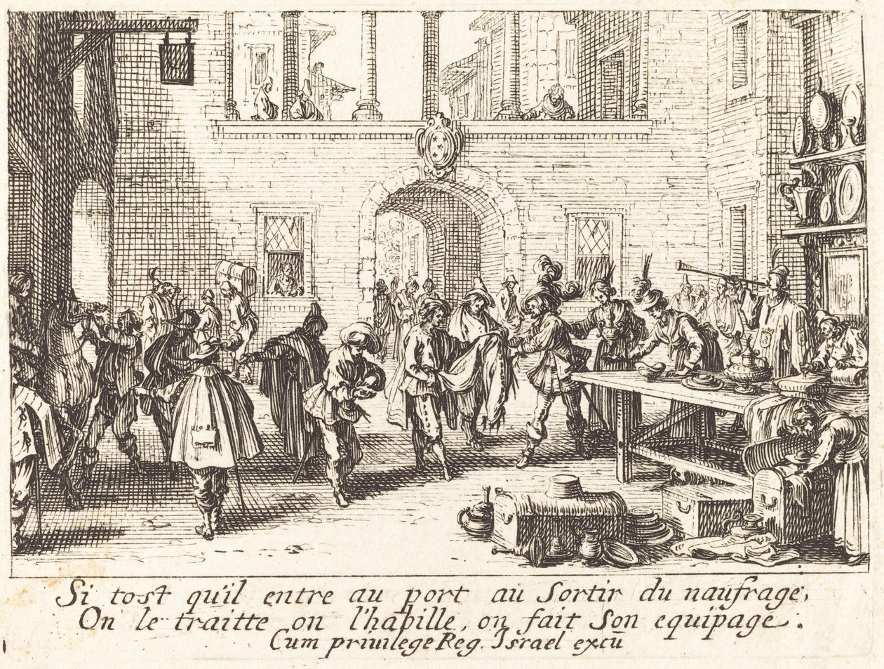Los padres otorgan regalos de Jacques Callot