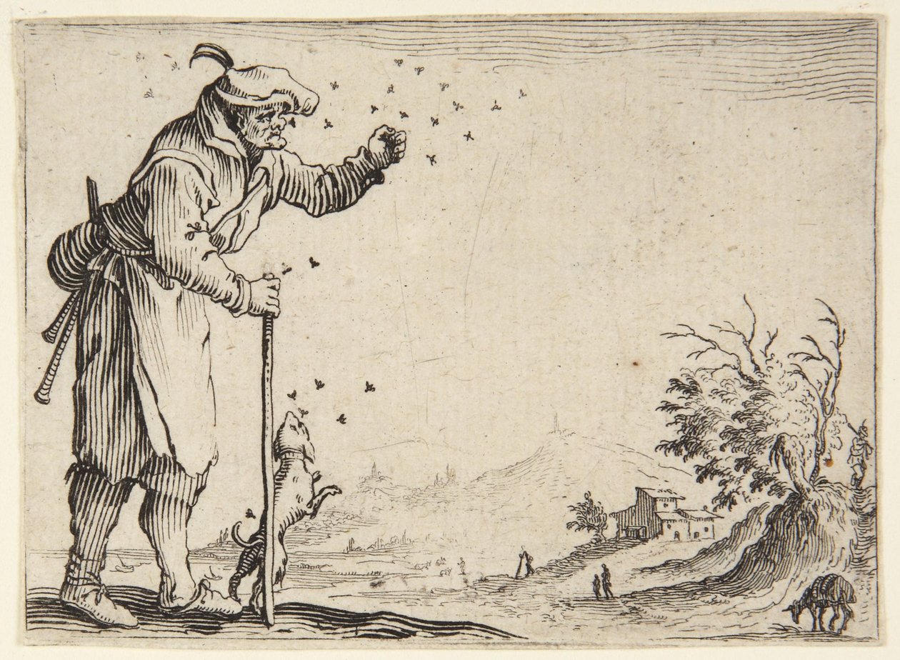El campesino atacado por las abejas de Jacques Callot