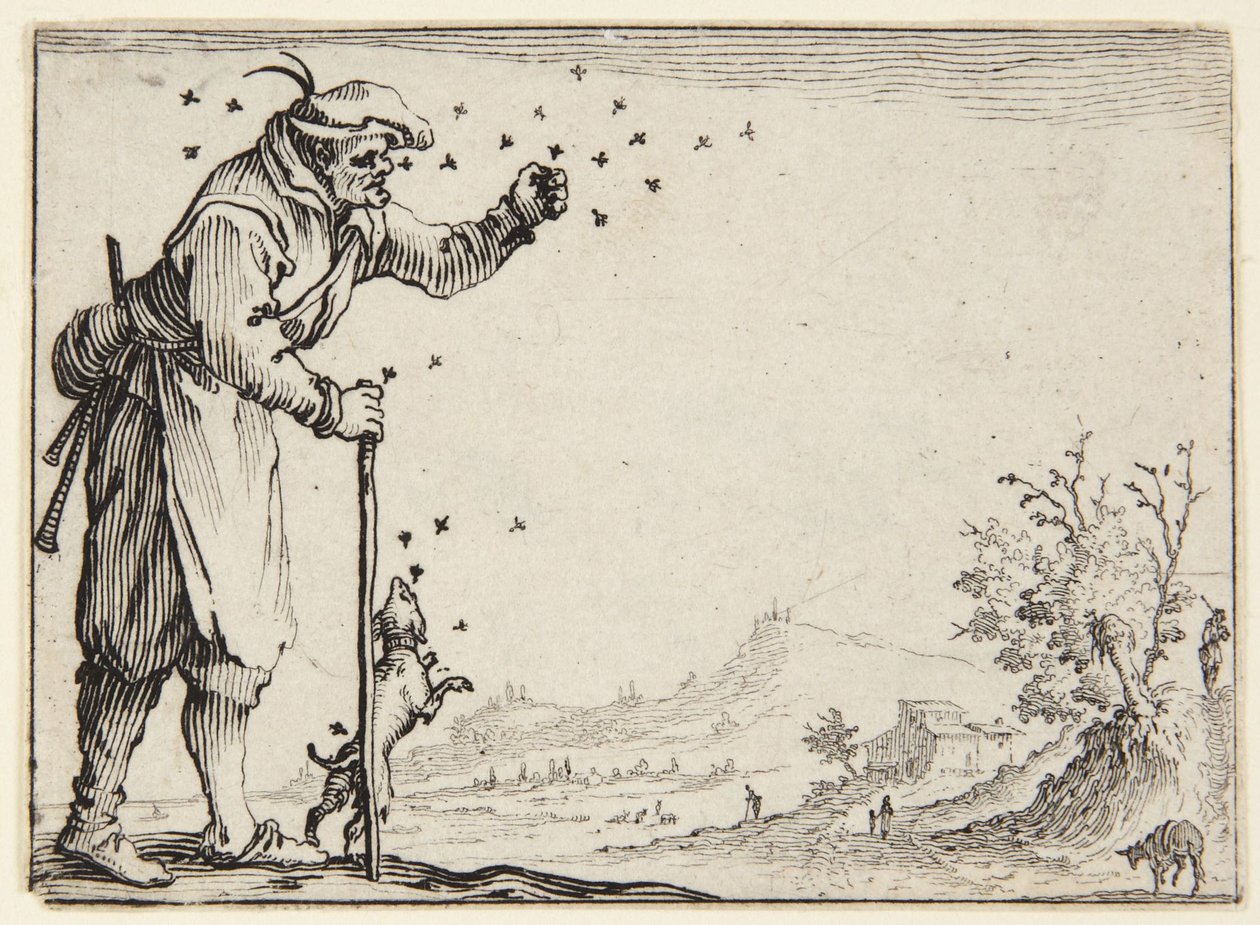 El campesino atacado por las abejas de Jacques Callot