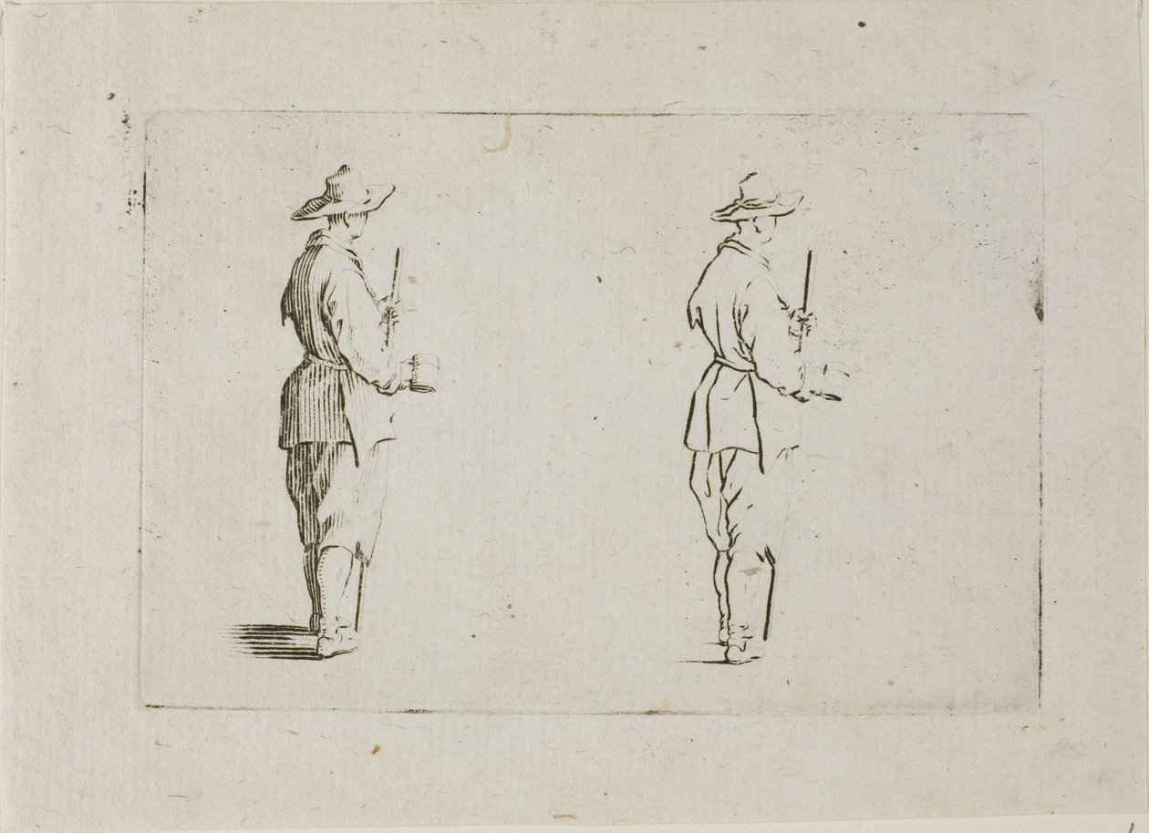 El campesino sosteniendo una copa, de Los Caprichos de Jacques Callot