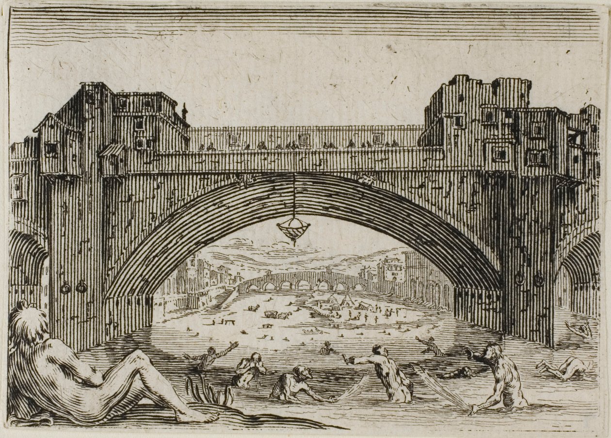 El Ponte Vecchio en Florencia, de Los Caprichos de Jacques Callot