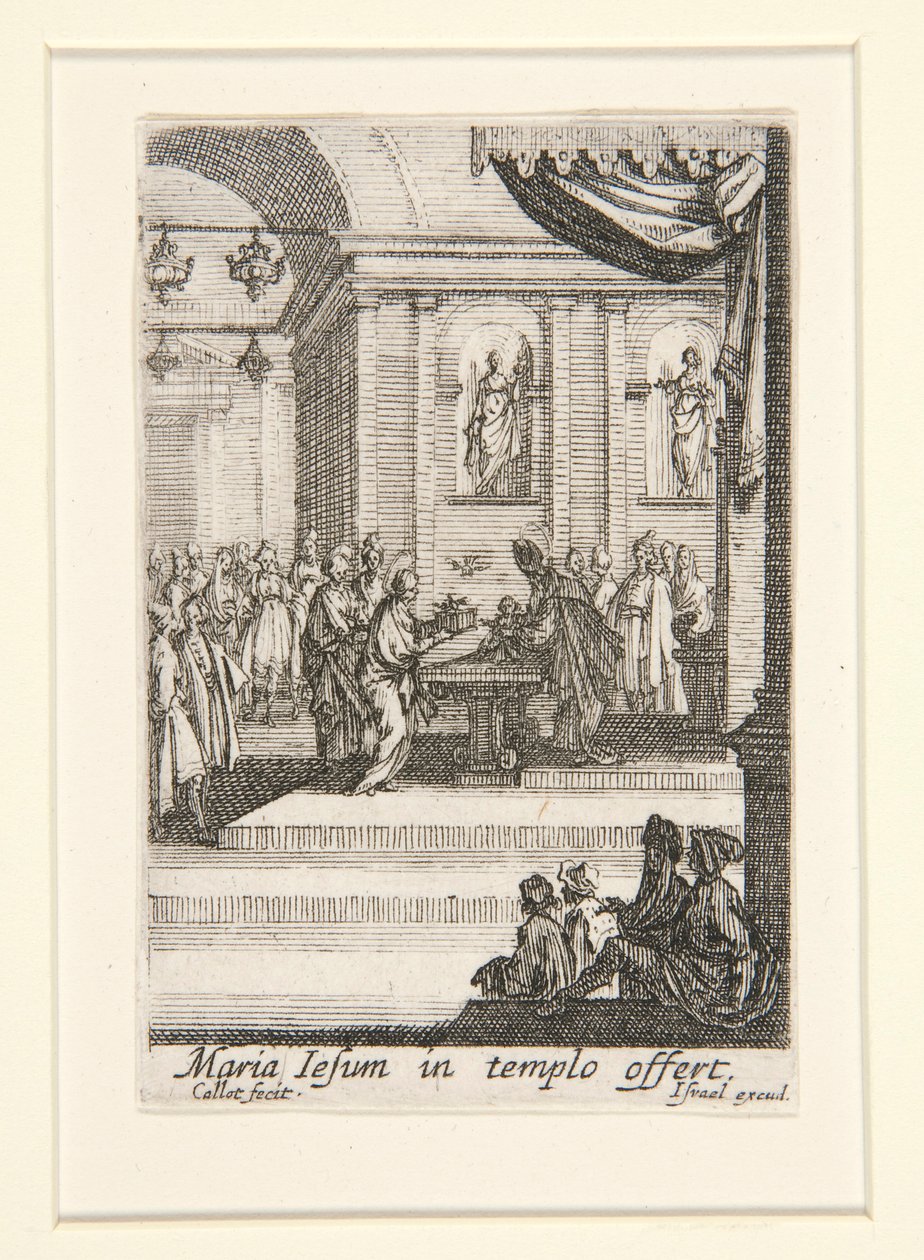 La Presentación de Cristo, n. 10 de La vida de la Virgen de Jacques Callot