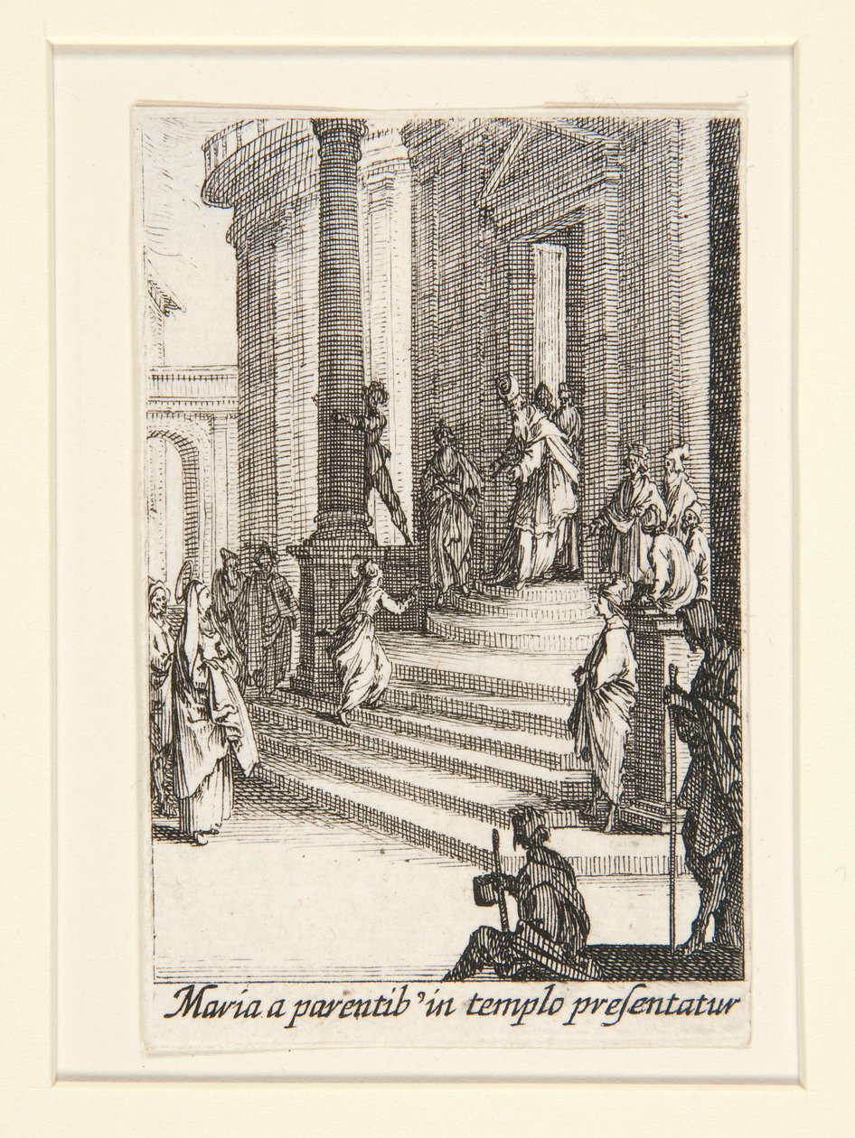 La Presentación de la Virgen, nº3 de La Vida de la Virgen de Jacques Callot