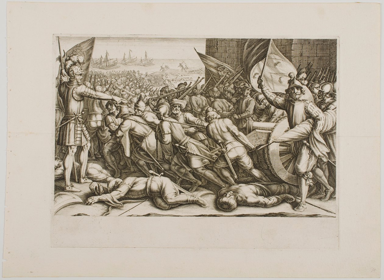 El reembarque de las tropas, de la serie «La vida de Fernando de Médici» de Jacques Callot