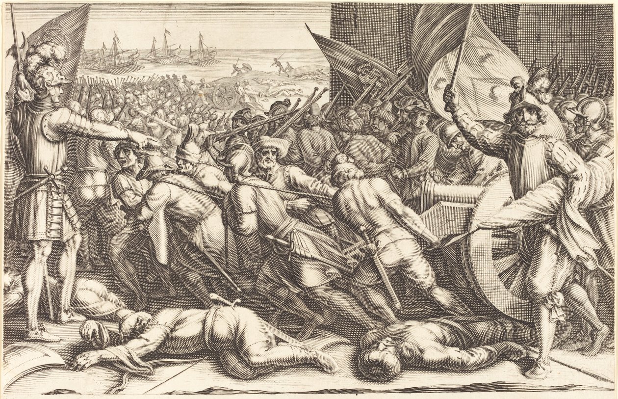 El reembarque de las tropas, c. 1614 de Jacques Callot