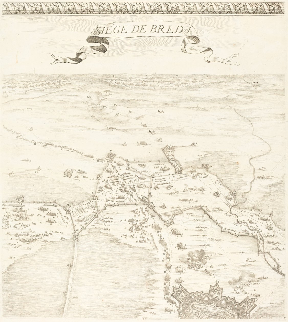 El sitio de Breda [lámina 2 de 6] de Jacques Callot
