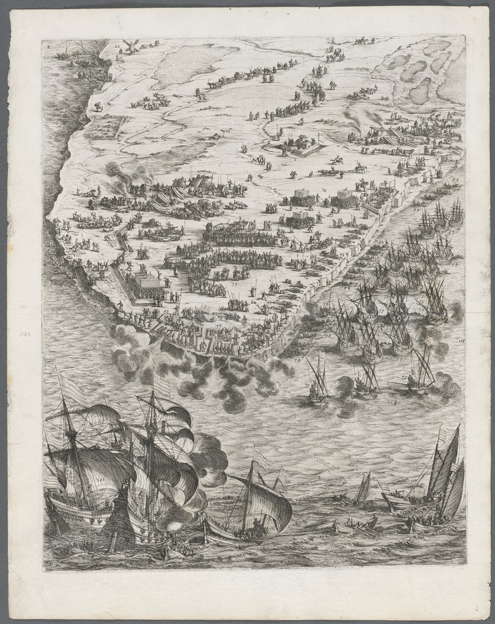 El asedio de La Rochelle: Lámina 10 de Jacques Callot