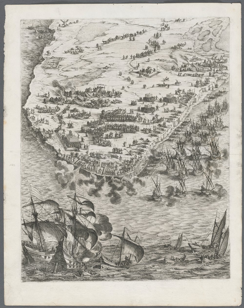 El sitio de La Rochelle: Placa 10, 1628-1630 de Jacques Callot