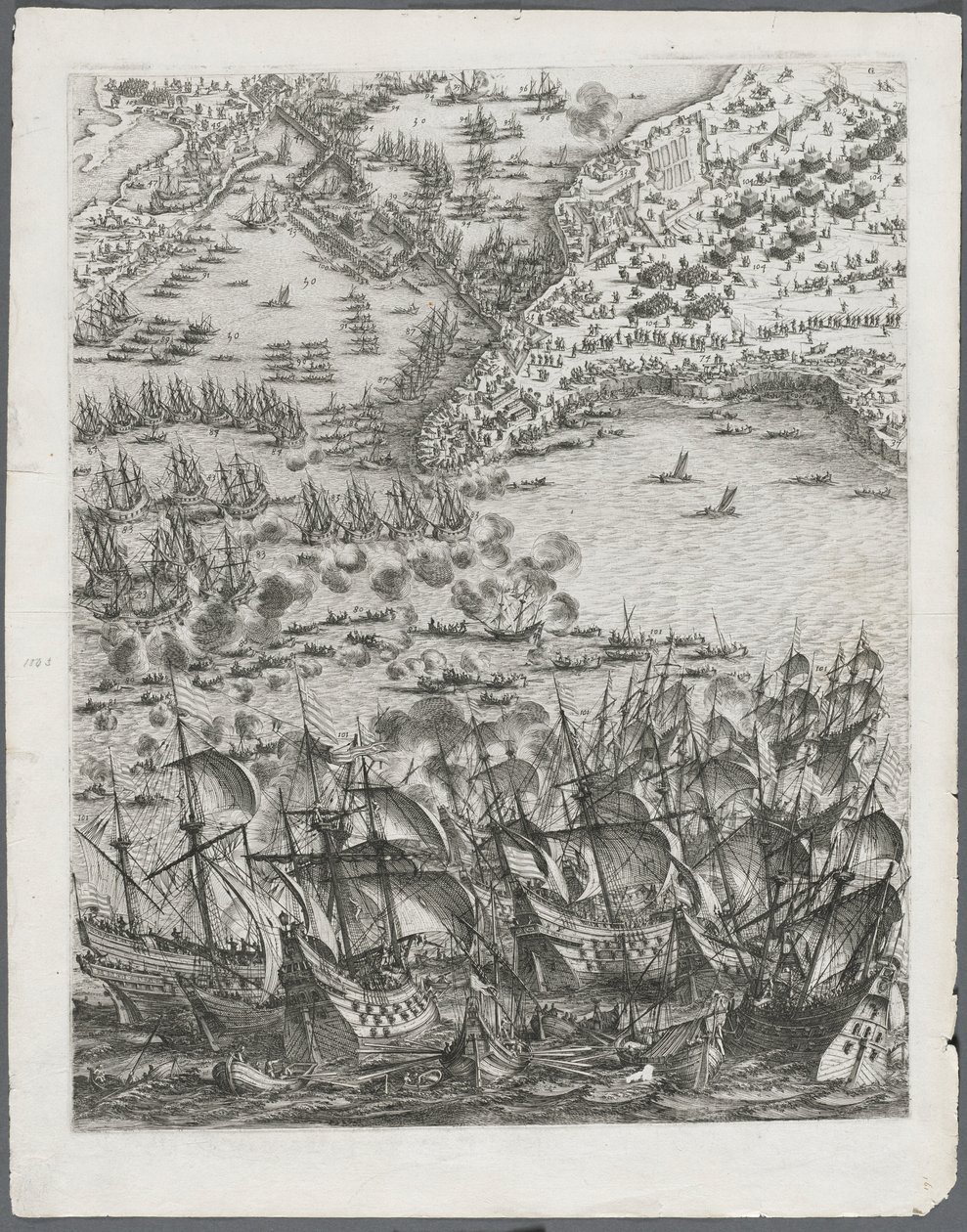 El asedio de La Rochelle: Placa 11, 1628-1630 de Jacques Callot