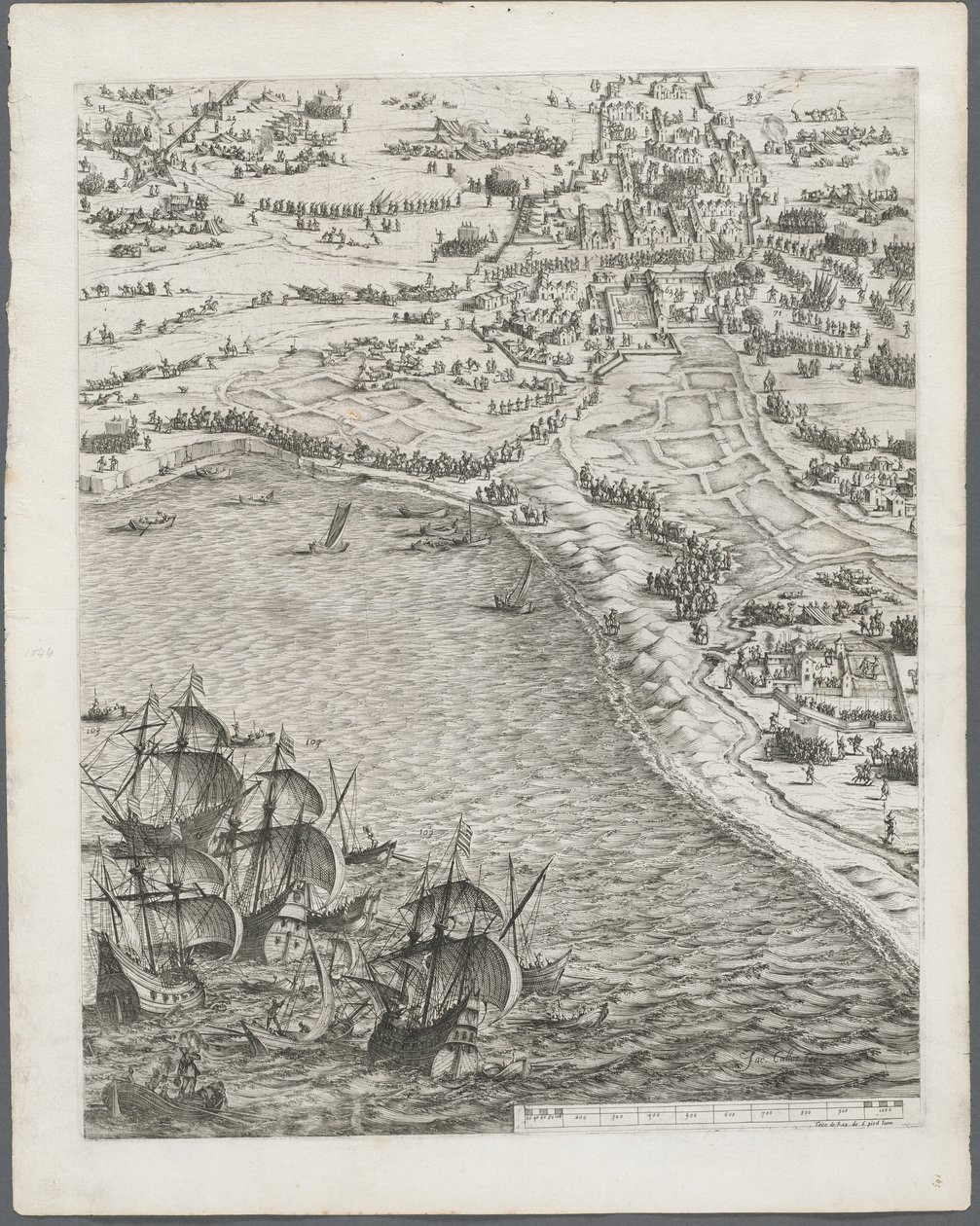 El sitio de La Rochelle: Lámina 12, 1628-1630 de Jacques Callot
