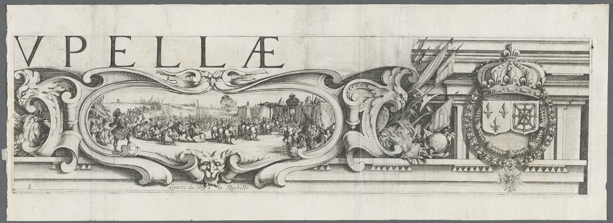 El asedio de La Rochelle: Lámina 3 de Jacques Callot