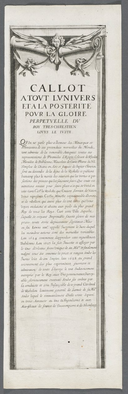 El sitio de La Rochelle: Placa 4, 1628-1630 de Jacques Callot