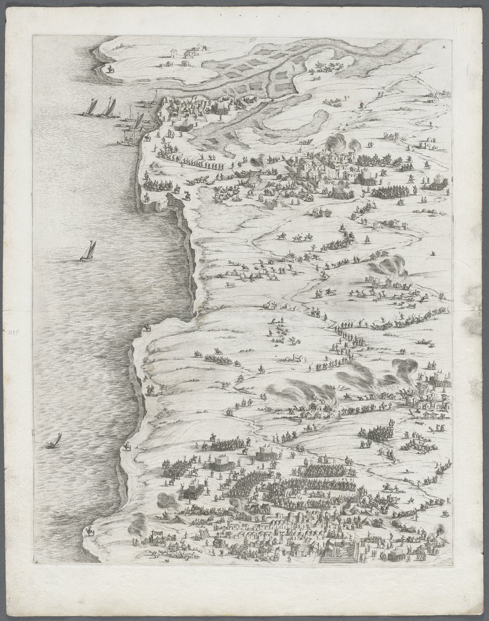 El asedio de La Rochelle: Lámina 5 de Jacques Callot