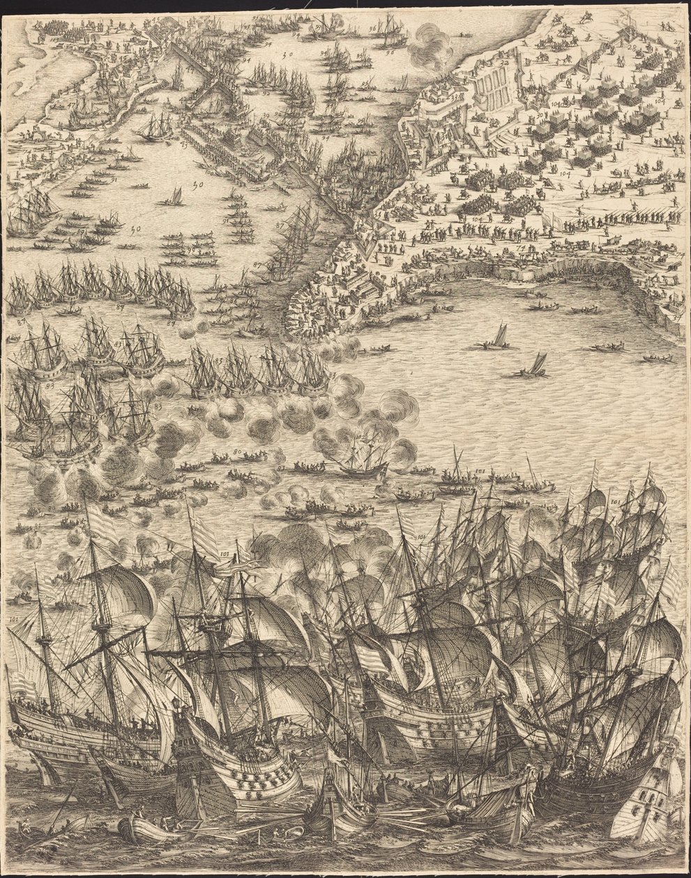 El asedio de La Rochelle [lámina 11 de 16] de Jacques Callot