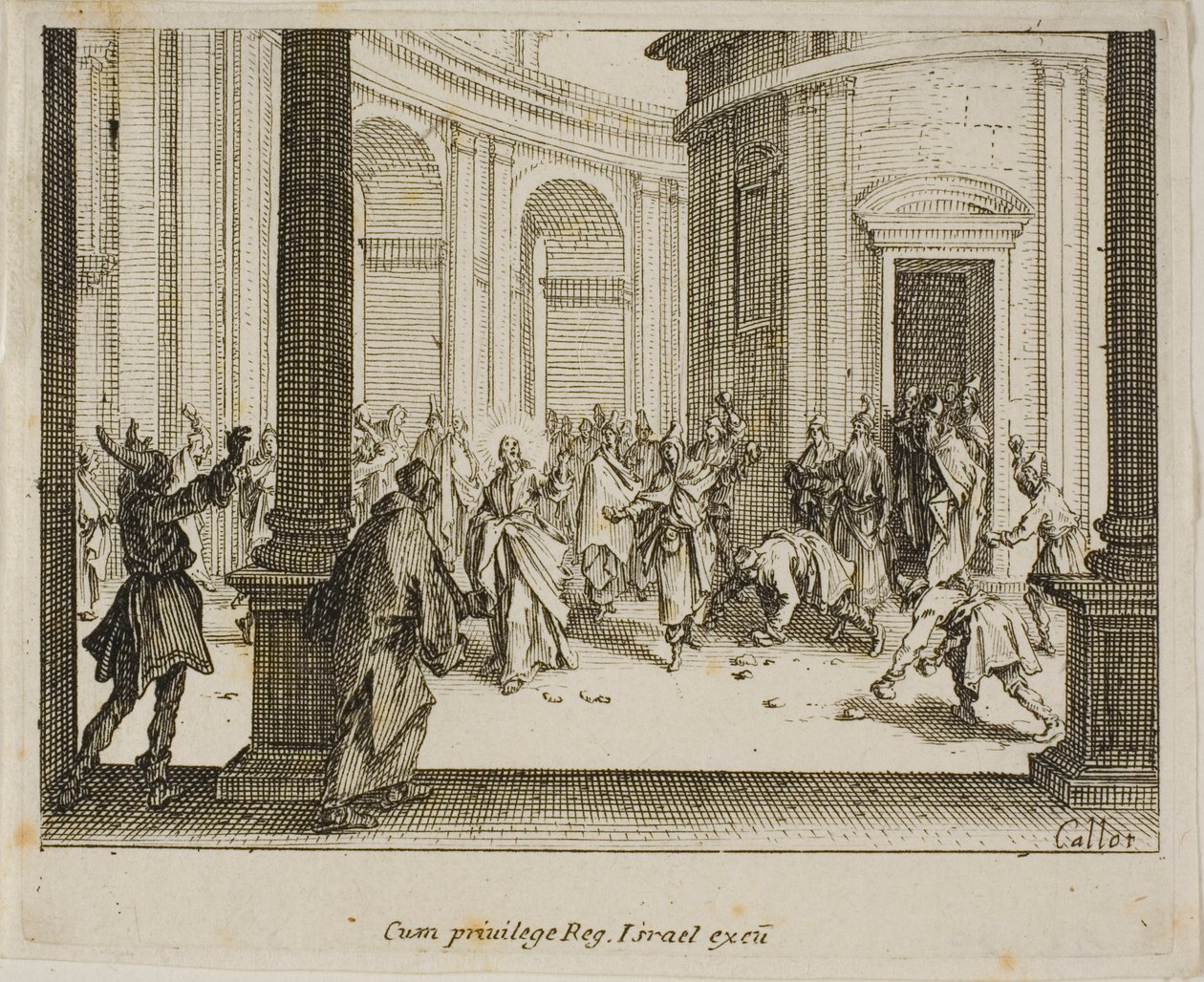La lapidación de Jesús, del Nuevo Testamento de Jacques Callot