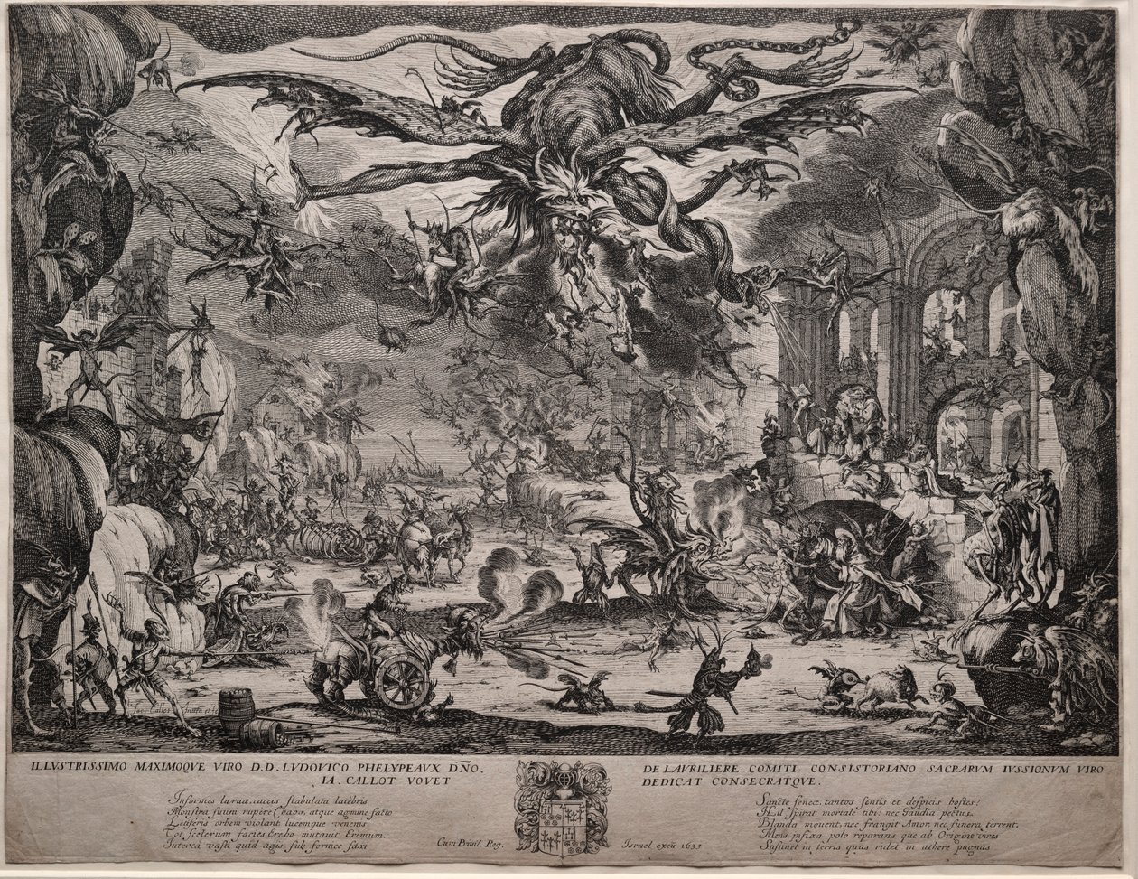 La tentación de San Antonio segunda versión, 1635 de Jacques Callot