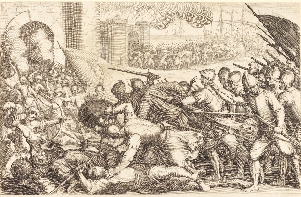 Las tropas forzando la puerta de una ciudad de Jacques Callot