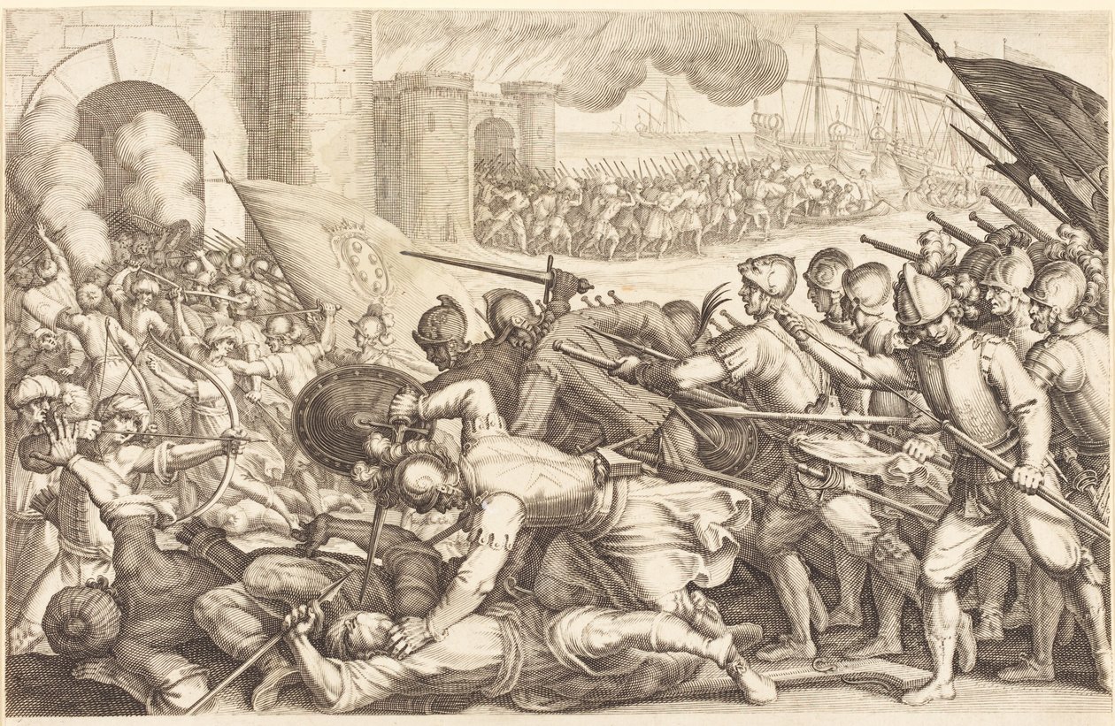 Las tropas forzando la puerta de una ciudad de Jacques Callot