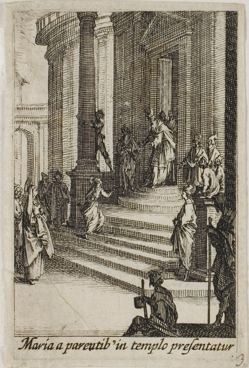 La Virgen María presentada en el Templo, de La vida de la Virgen de Jacques Callot