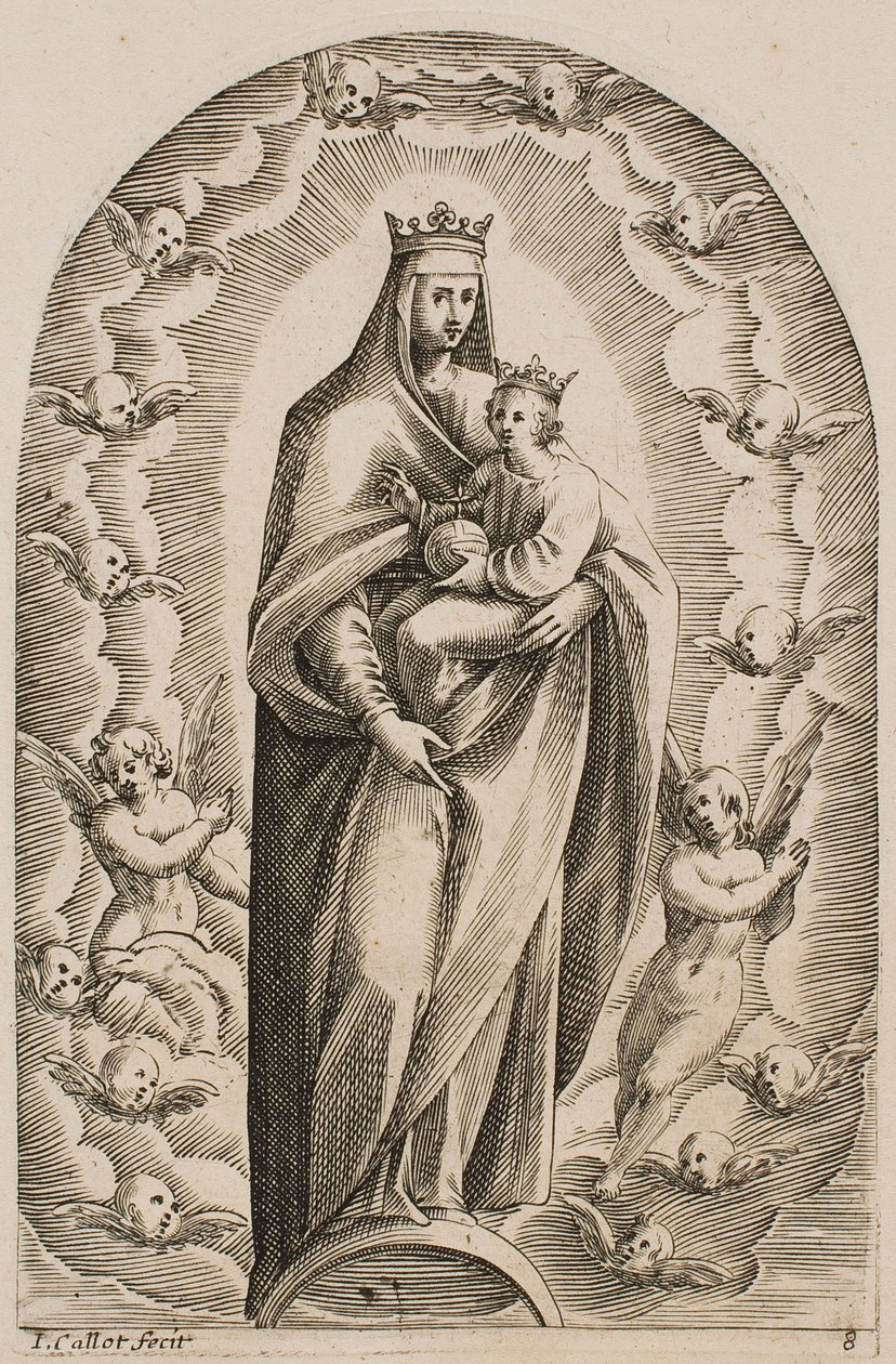 «La Virgen de pie sobre una media luna», de la serie «Imágenes de Roma» de Jacques Callot