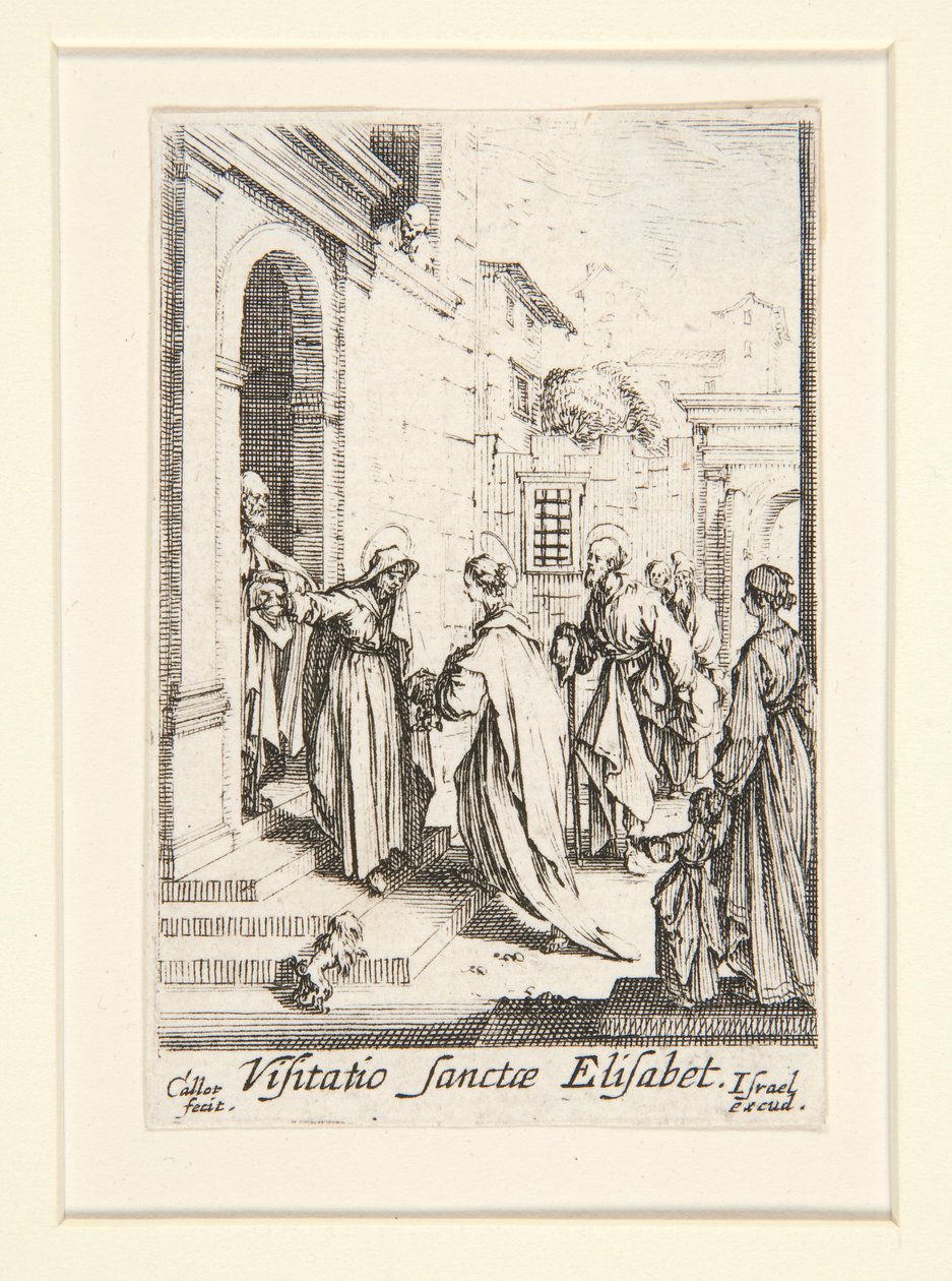 La Visitación, n. 6, de La vida de la Virgen de Jacques Callot