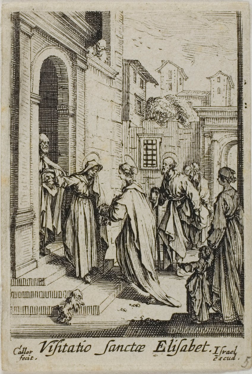 La Visitación de Santa Isabel, de La Vida de la Virgen de Jacques Callot