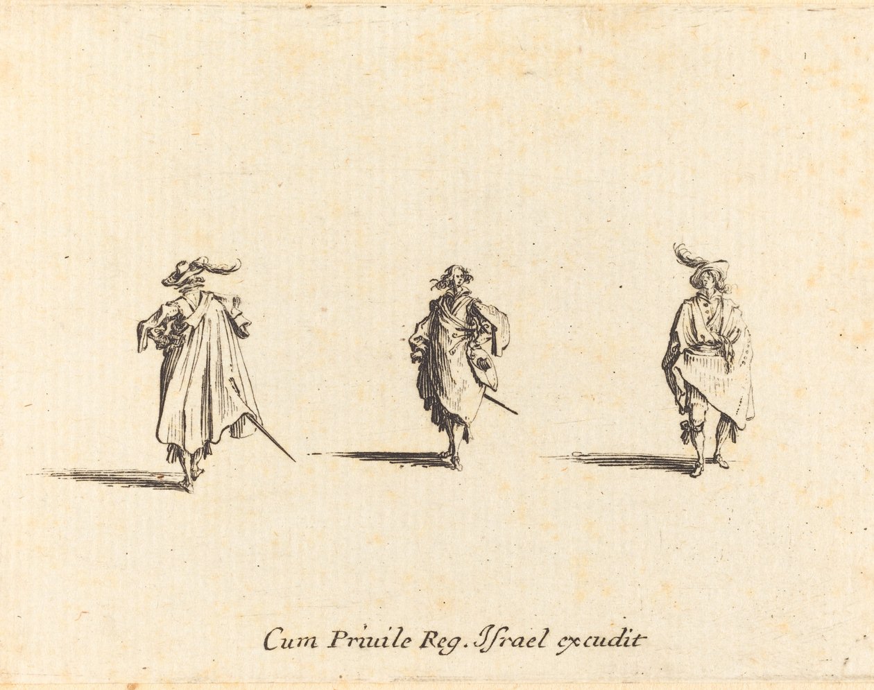 Tres caballeros de Jacques Callot