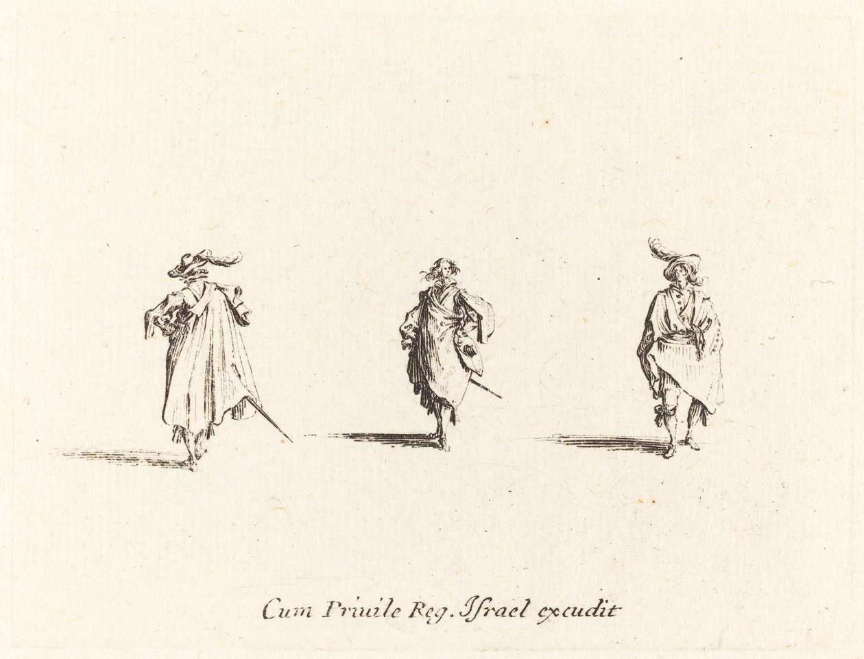 Tres caballeros de Jacques Callot