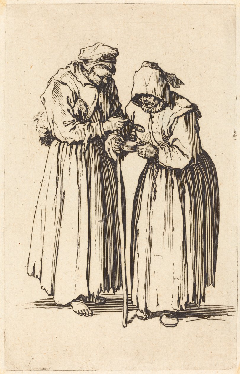 Dos mujeres mendigas, c. 1622 de Jacques Callot