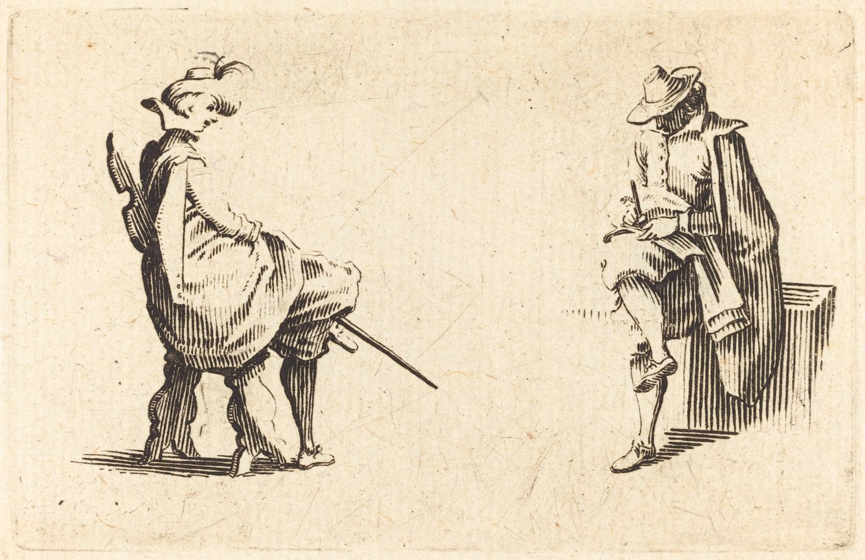 Dos Figuras Sentadas de Jacques Callot