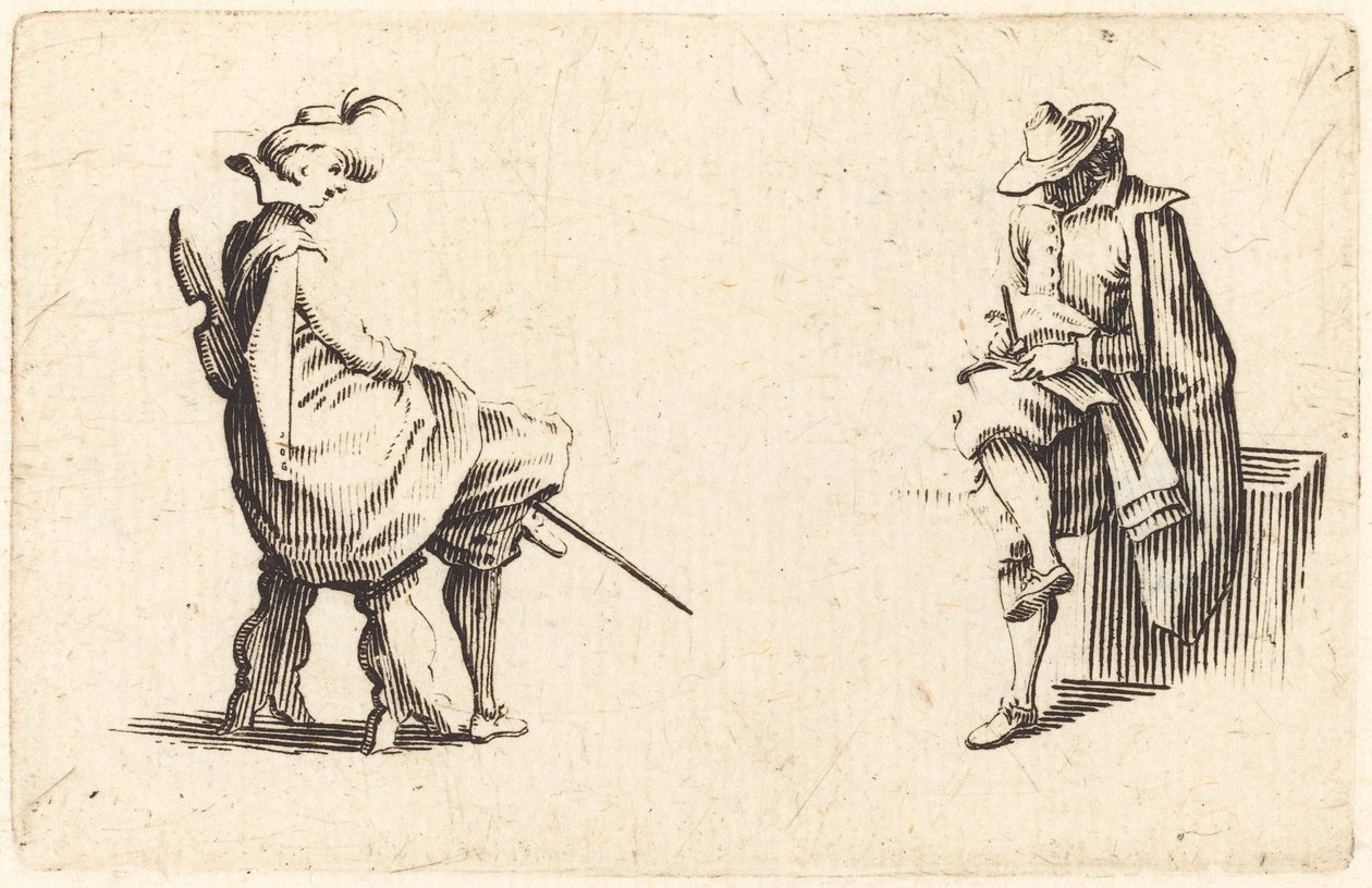 Dos figuras sentadas de Jacques Callot
