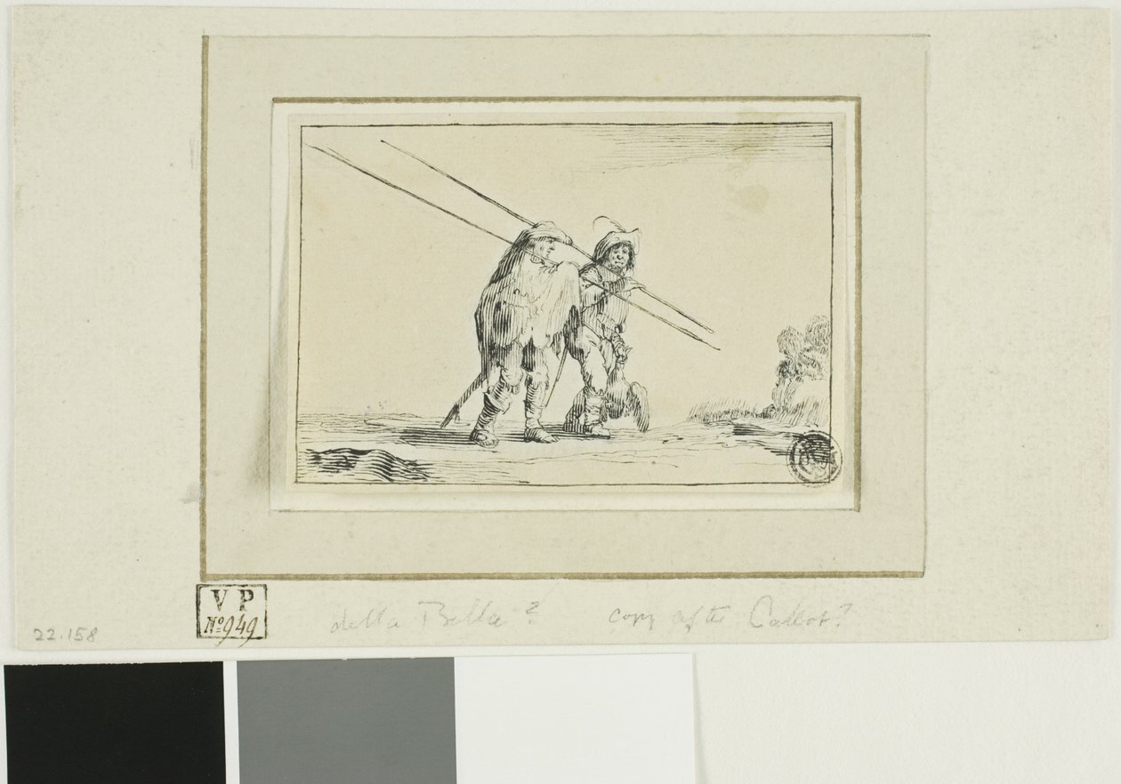 Dos soldados con bastón de Jacques Callot