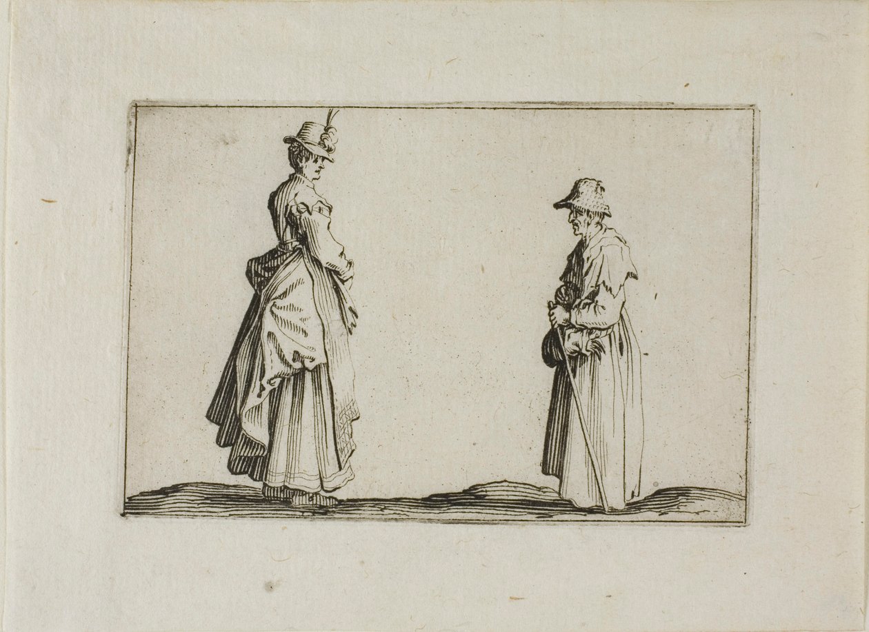 Dos mujeres de perfil, de Los Caprichos de Jacques Callot