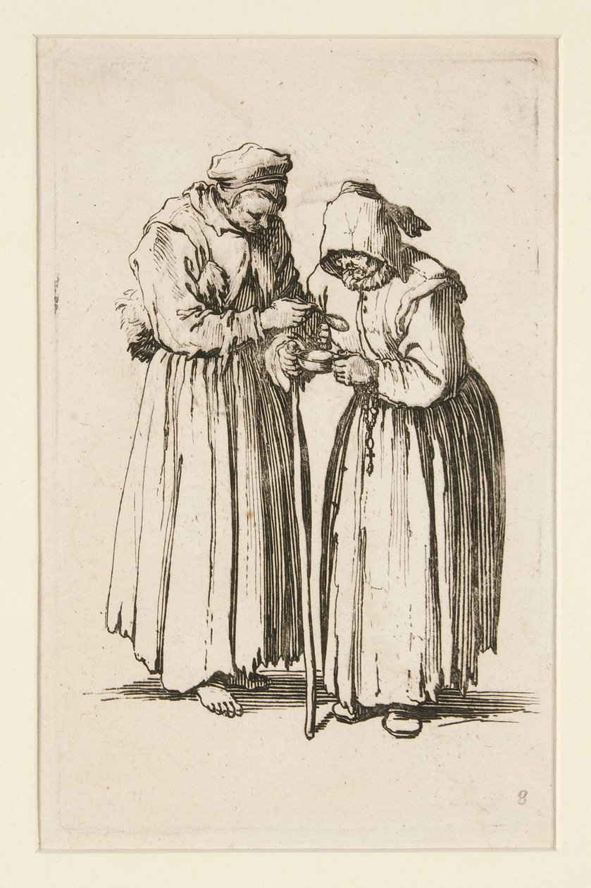 Dos mendigas, de Los mendigos (Les deux mendiantes) de Jacques Callot