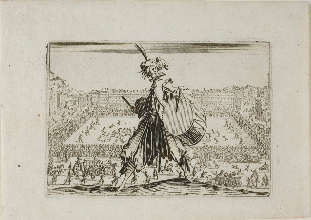 Vista de la Piazza S. Croce con Partido de Fútbol, de Los Caprichos de Jacques Callot