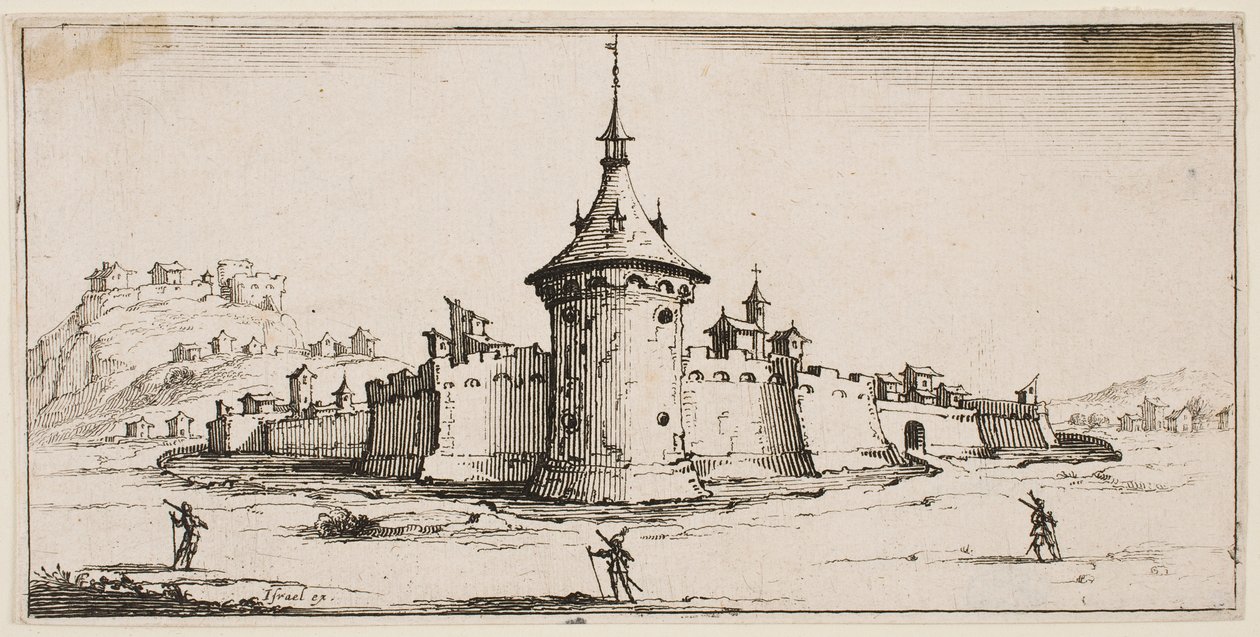 Vista de un pueblo fortificado de Jacques Callot