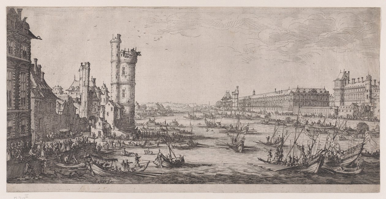 Vista del Louvre, de «Las dos grandes vistas de París» de Jacques Callot